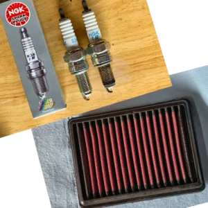 プラグとエアフィルター交換