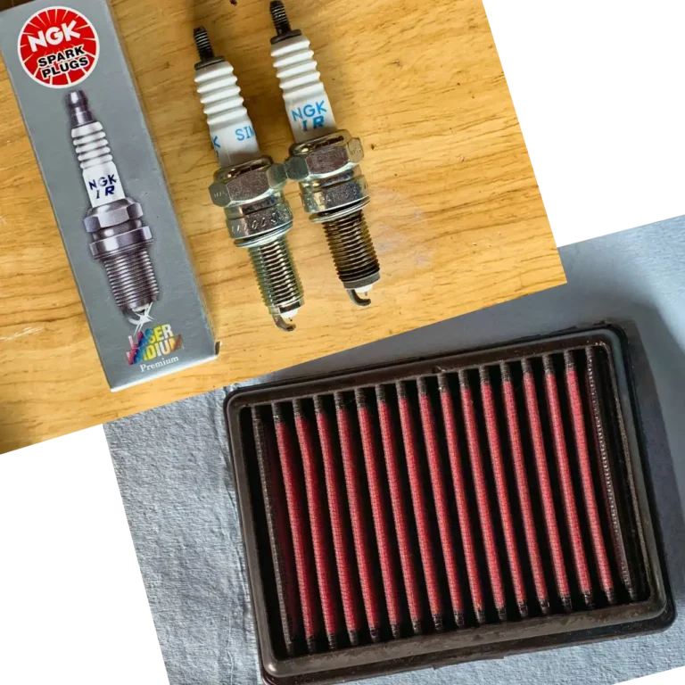 プラグとエアフィルター交換